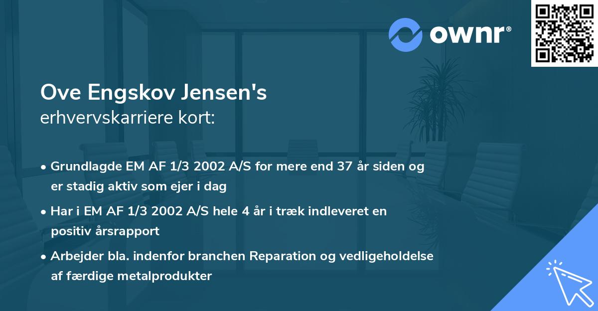 Ove Engskov Jensen's erhvervskarriere kort
