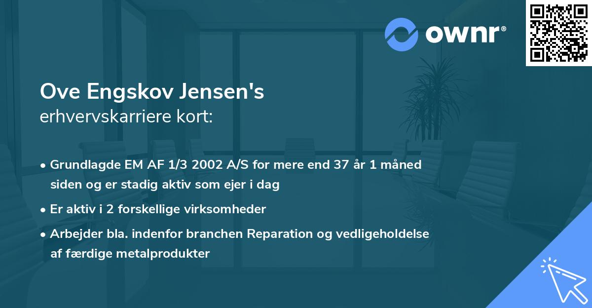 Ove Engskov Jensen's erhvervskarriere kort