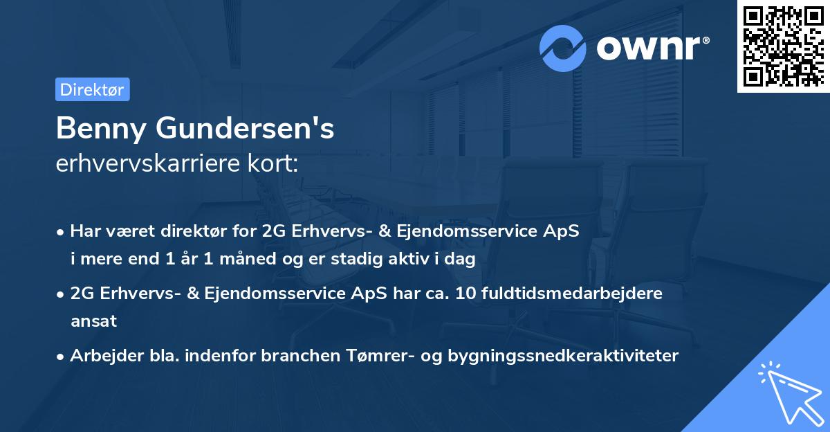 Benny Gundersen's erhvervskarriere kort