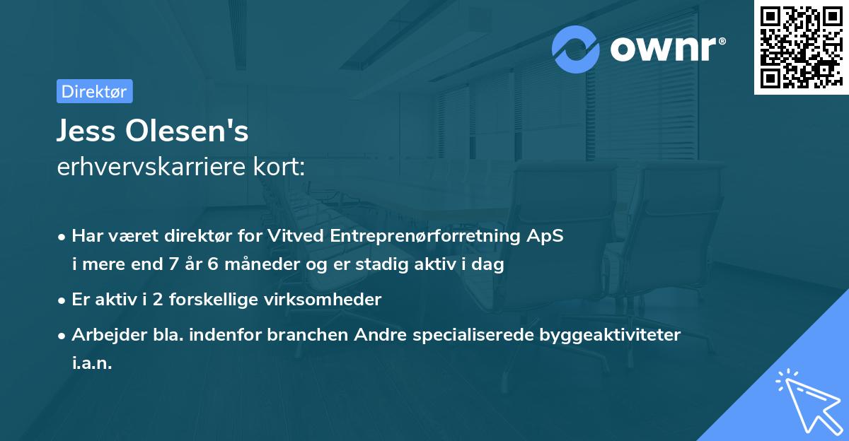 Jess Olesen's erhvervskarriere kort