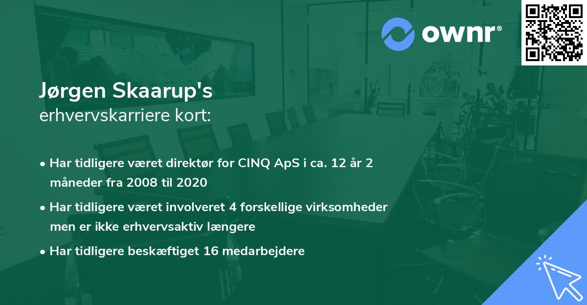 Jørgen Skaarup's erhvervskarriere kort