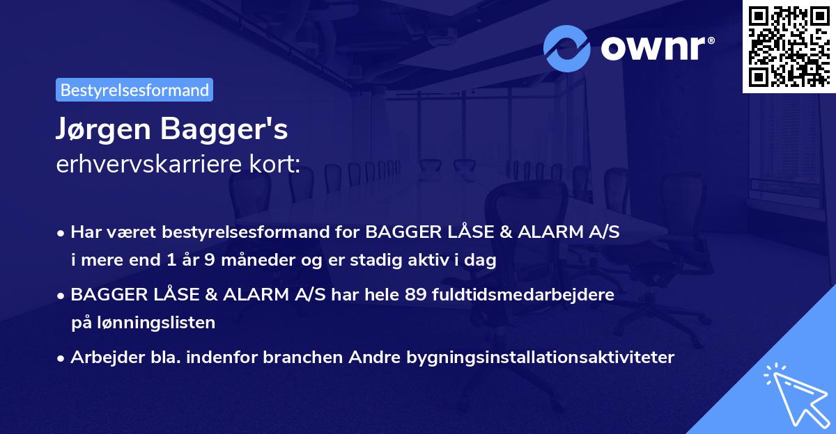 Jørgen Bagger's erhvervskarriere kort