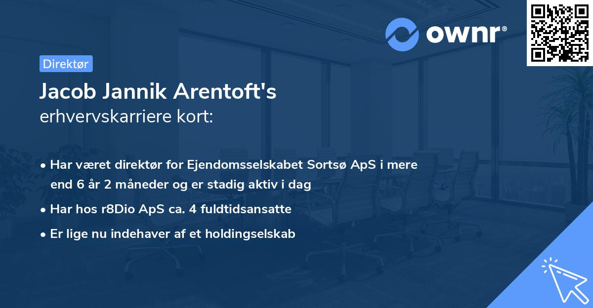 Jacob Jannik Arentoft's erhvervskarriere kort