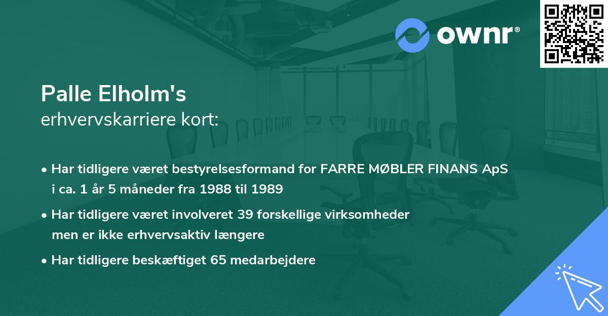 Palle Elholm's erhvervskarriere kort