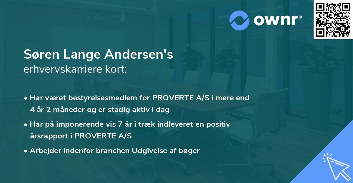 Søren Lange Andersen's erhvervskarriere kort