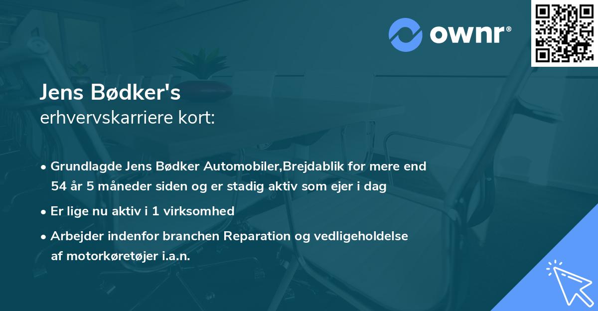 Jens Bødker's erhvervskarriere kort