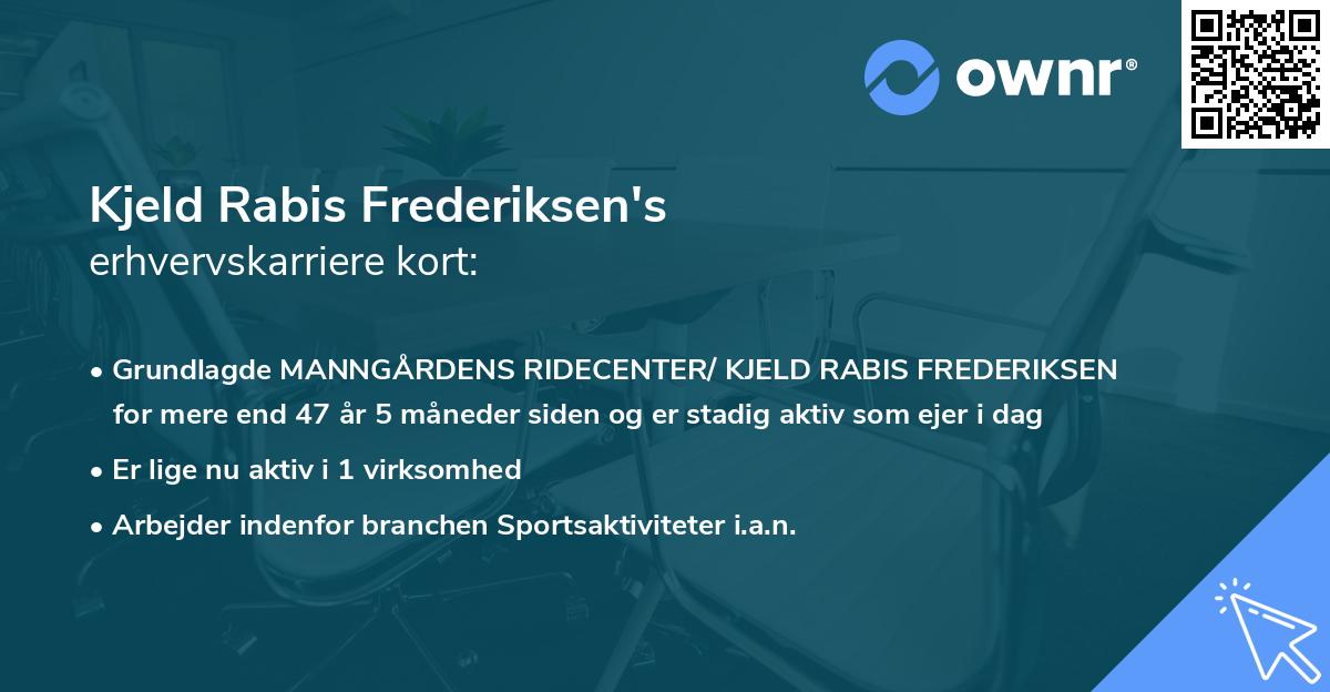 Kjeld Rabis Frederiksen's erhvervskarriere kort
