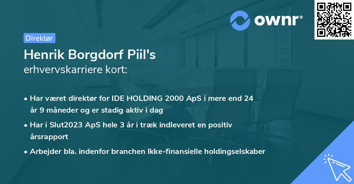 Henrik Borgdorf Piil's erhvervskarriere kort