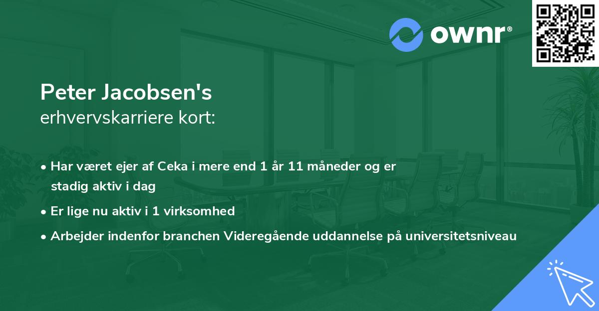 Peter Jacobsen's erhvervskarriere kort
