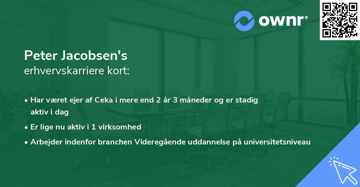Peter Jacobsen's erhvervskarriere kort