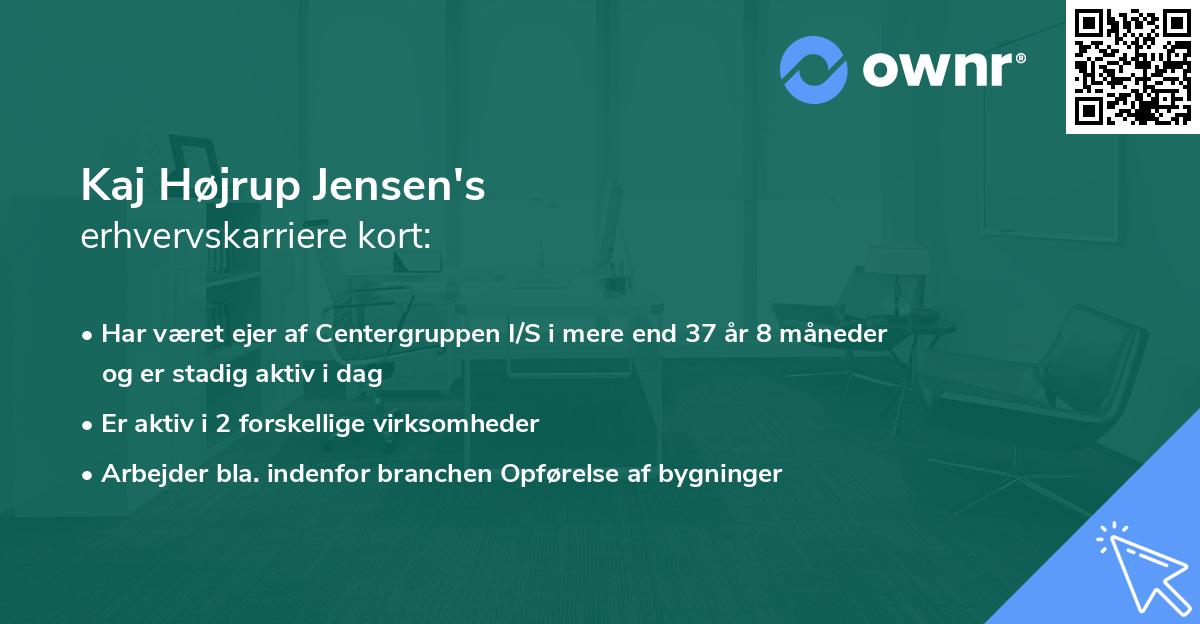 Kaj Højrup Jensen's erhvervskarriere kort