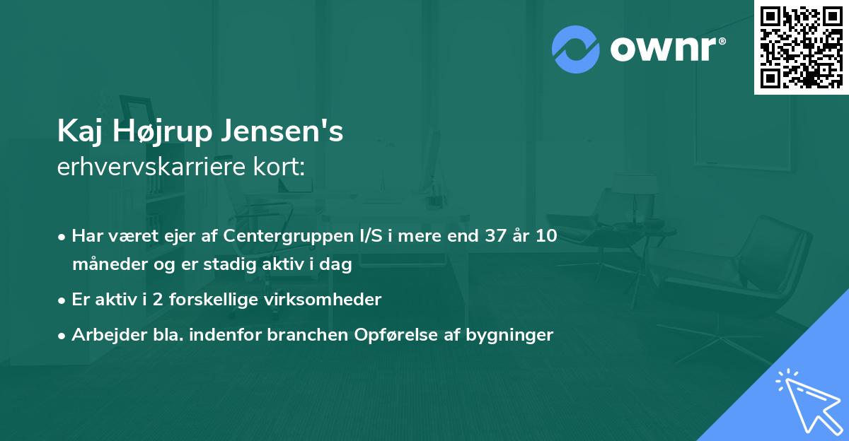 Kaj Højrup Jensen's erhvervskarriere kort