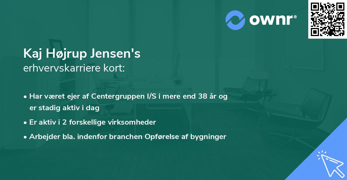 Kaj Højrup Jensen's erhvervskarriere kort