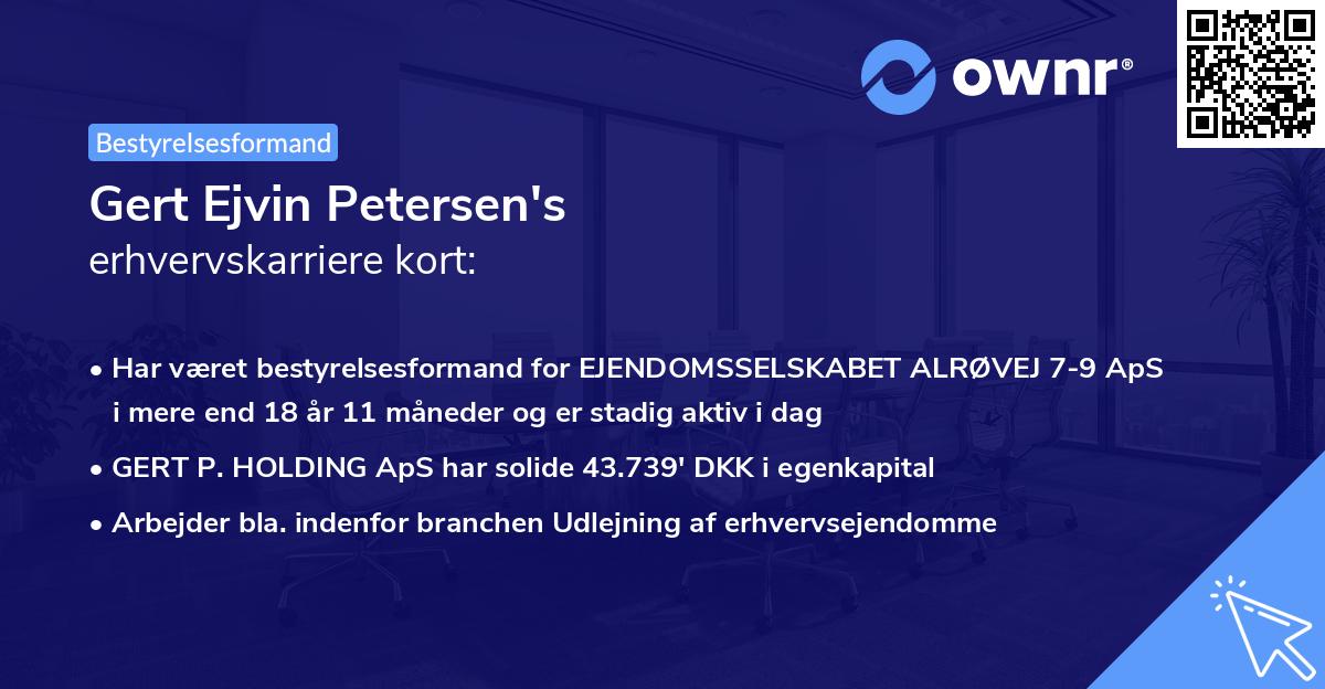 Gert Ejvin Petersen's erhvervskarriere kort