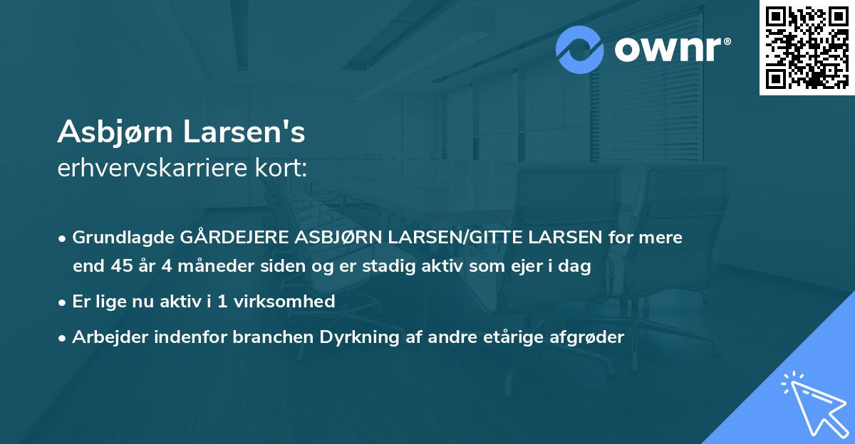 Asbjørn Larsen's erhvervskarriere kort