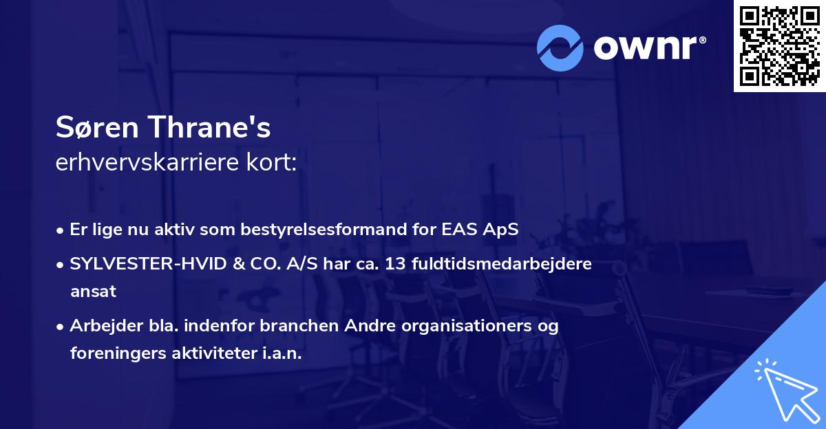 Søren Thrane's erhvervskarriere kort