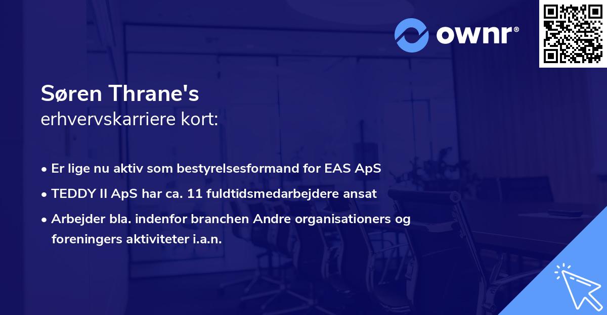Søren Thrane's erhvervskarriere kort