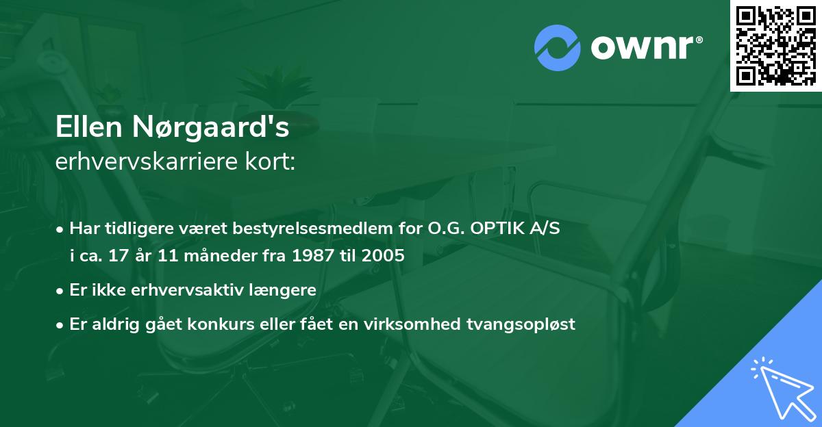 Ellen Nørgaard's erhvervskarriere kort