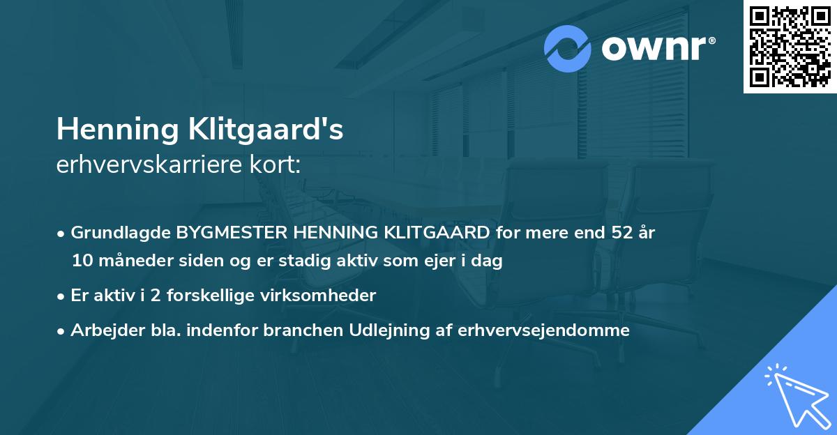 Henning Klitgaard's erhvervskarriere kort