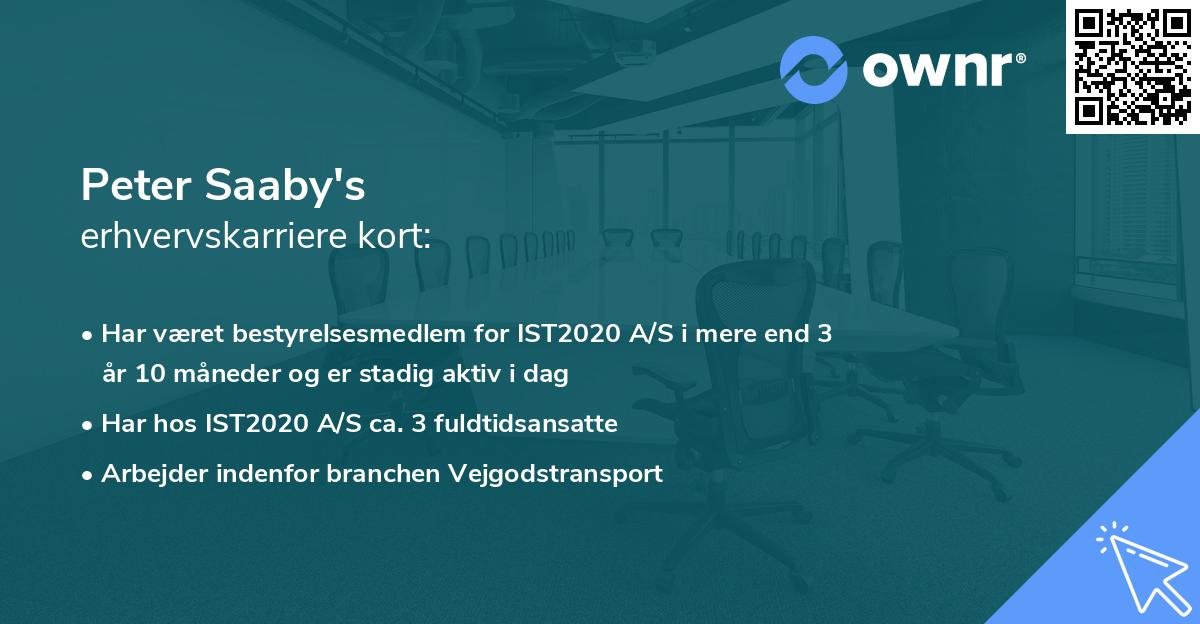 Peter Saaby's erhvervskarriere kort