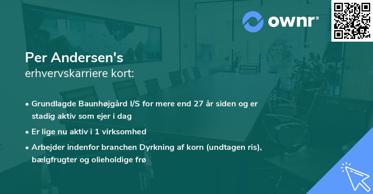 Per Andersen's erhvervskarriere kort