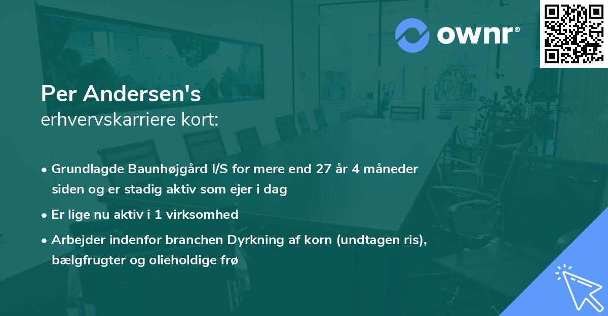 Per Andersen's erhvervskarriere kort