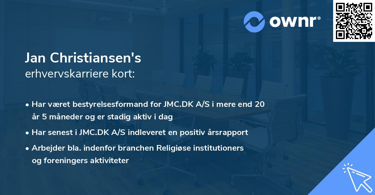 Jan Christiansen's erhvervskarriere kort