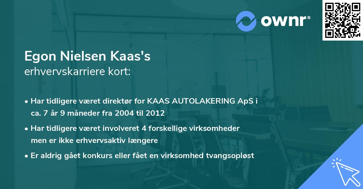 Egon Nielsen Kaas's erhvervskarriere kort