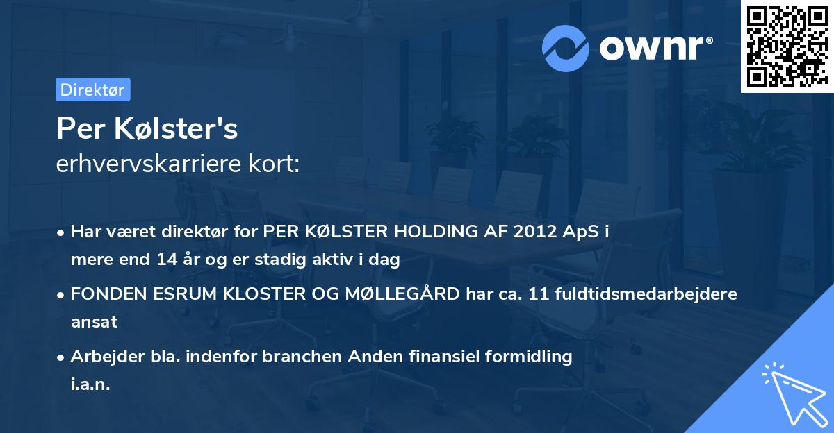 Per Kølster's erhvervskarriere kort