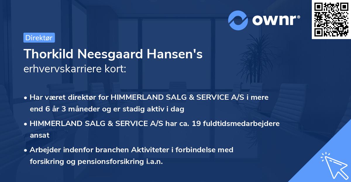 Thorkild Neesgaard Hansen's erhvervskarriere kort