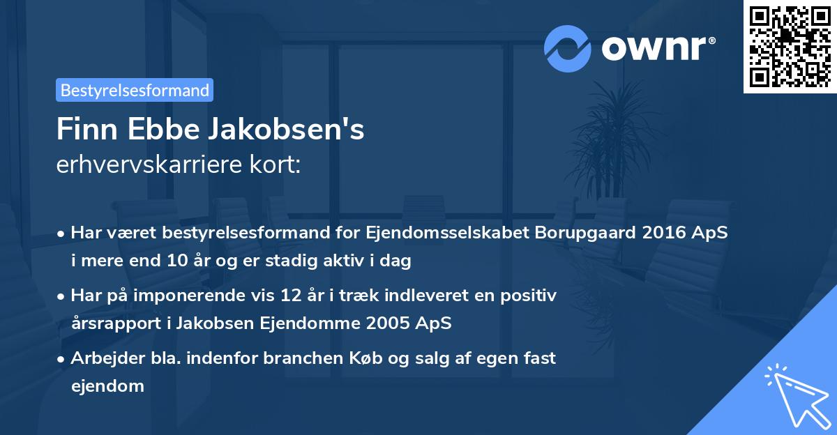 Finn Ebbe Jakobsen's erhvervskarriere kort