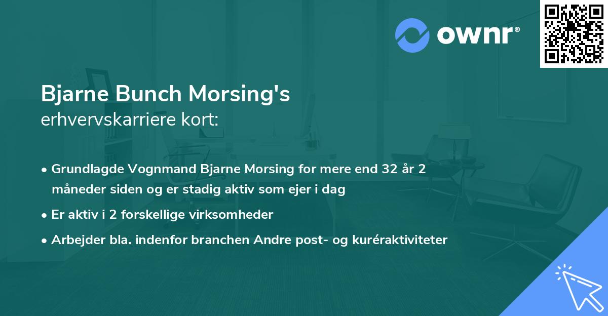 Bjarne Bunch Morsing's erhvervskarriere kort