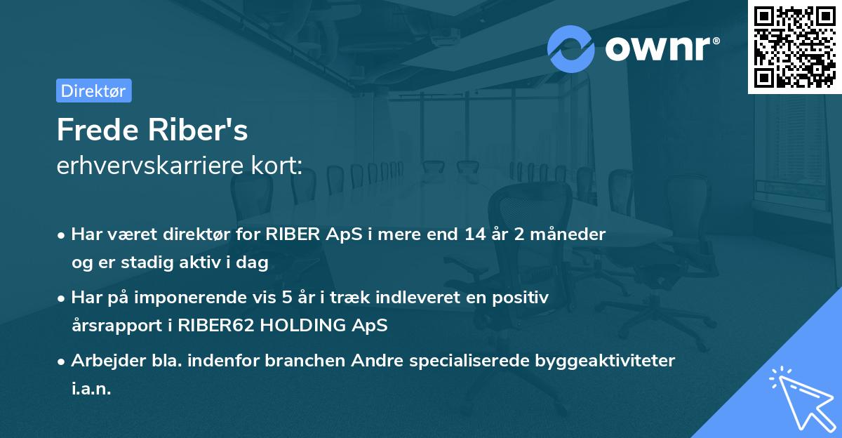 Frede Riber's erhvervskarriere kort