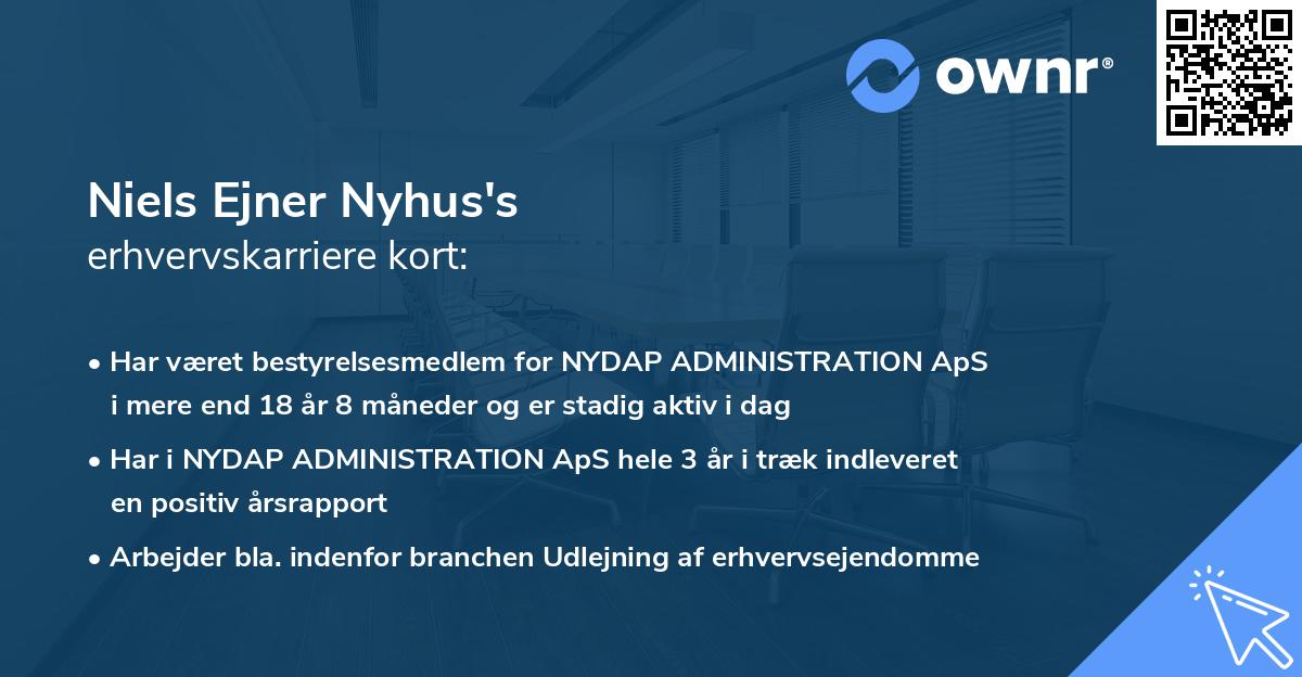 Niels Ejner Nyhus's erhvervskarriere kort