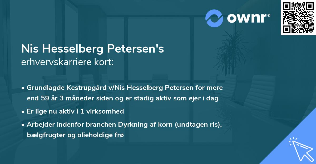 Nis Hesselberg Petersen's erhvervskarriere kort