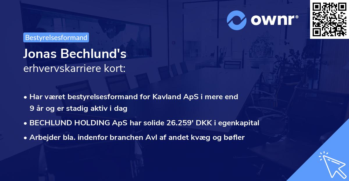 Jonas Bechlund's erhvervskarriere kort