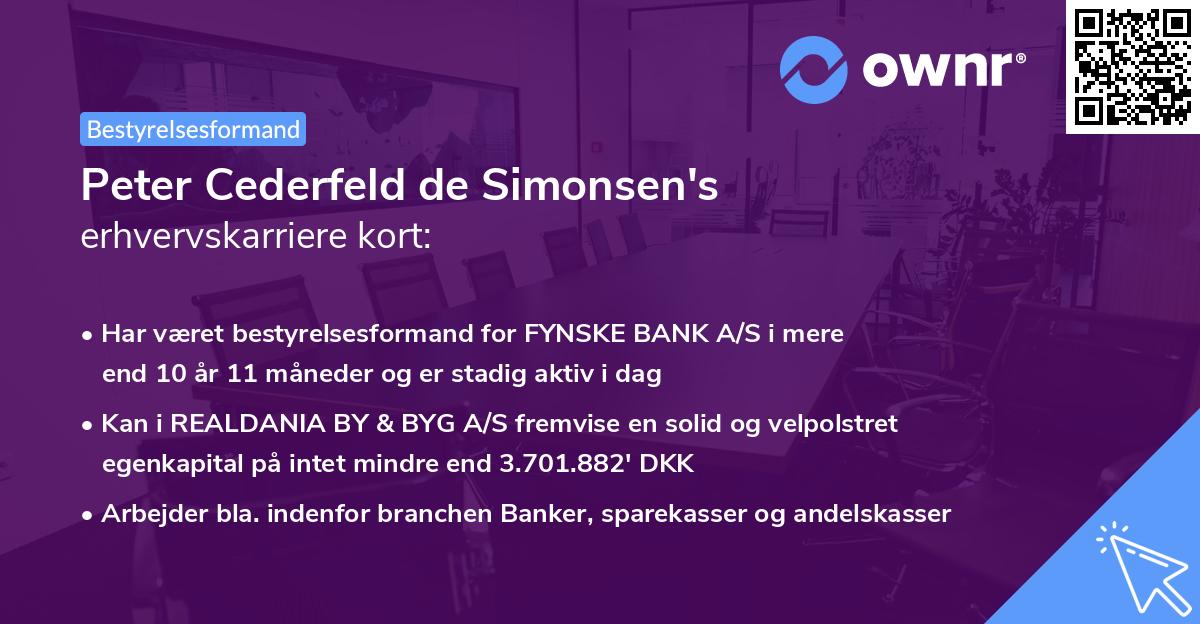 Peter Cederfeld de Simonsen's erhvervskarriere kort