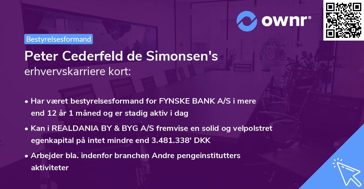 Peter Cederfeld de Simonsen's erhvervskarriere kort