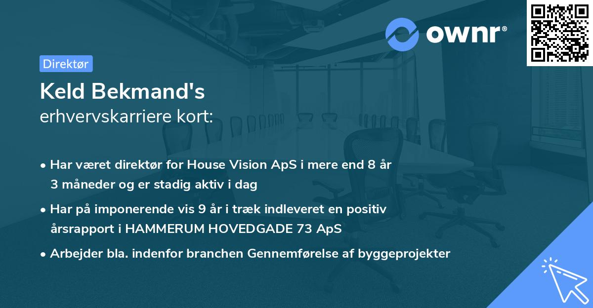 Keld Bekmand's erhvervskarriere kort