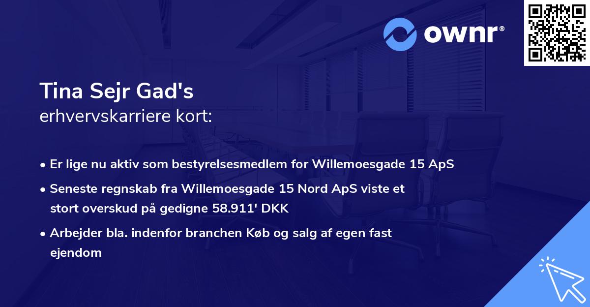 Tina Sejr Gad's erhvervskarriere kort