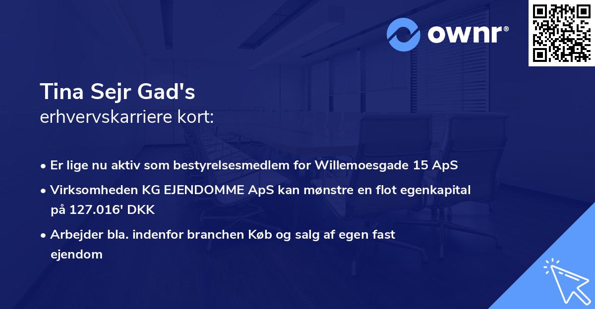 Tina Sejr Gad's erhvervskarriere kort