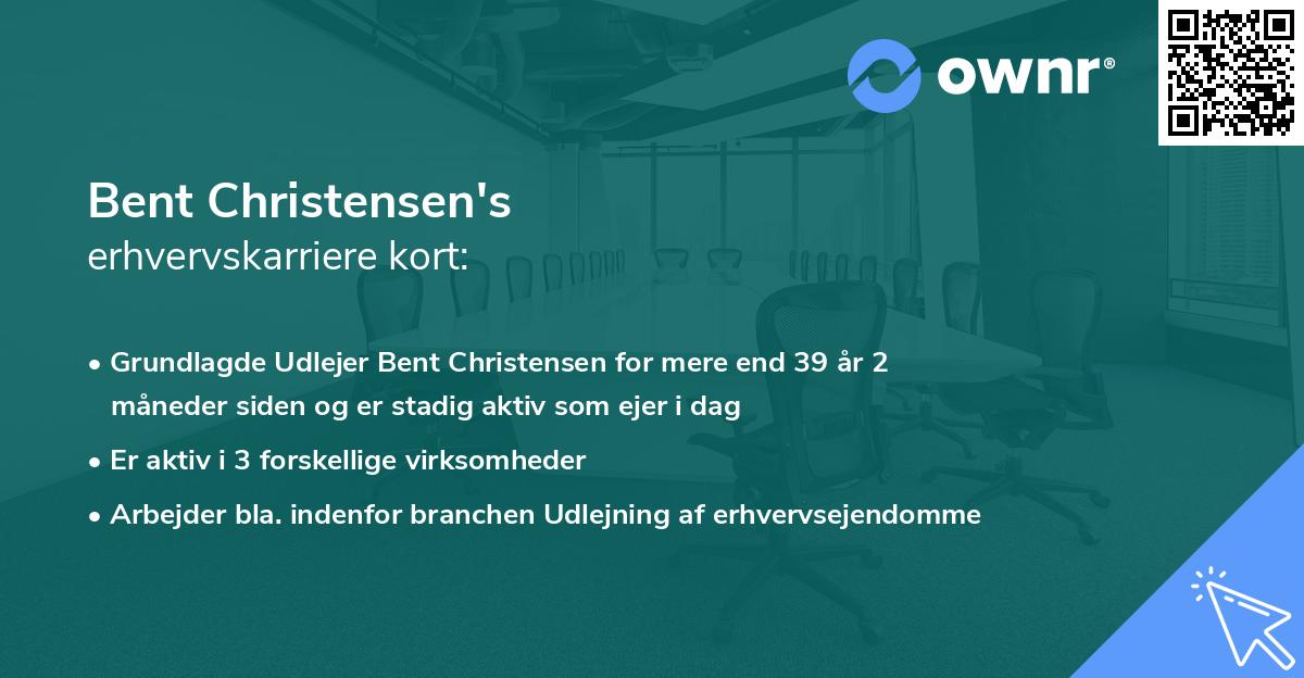 Bent Christensen's erhvervskarriere kort
