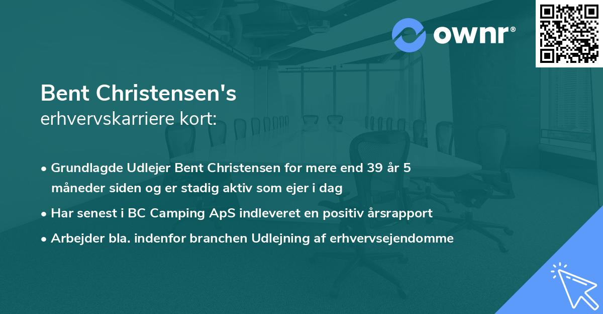 Bent Christensen's erhvervskarriere kort