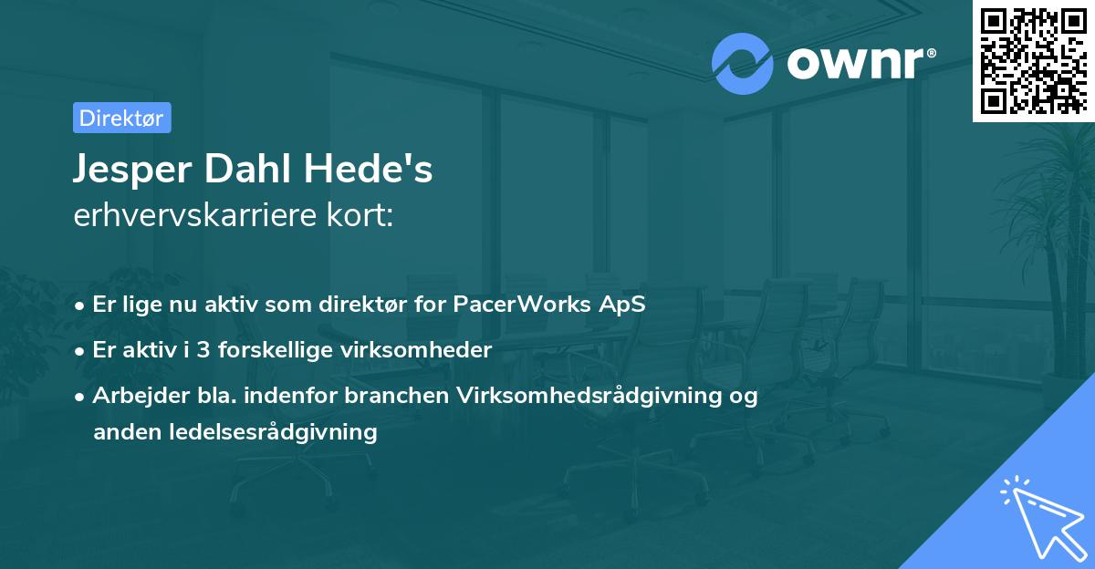 Jesper Dahl Hede's erhvervskarriere kort