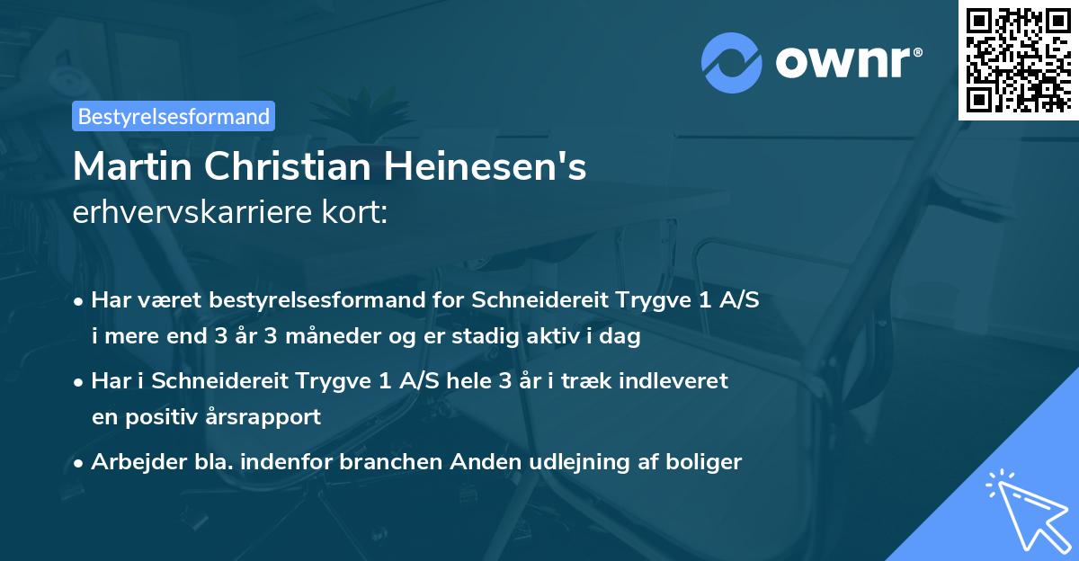 Martin Christian Heinesen's erhvervskarriere kort