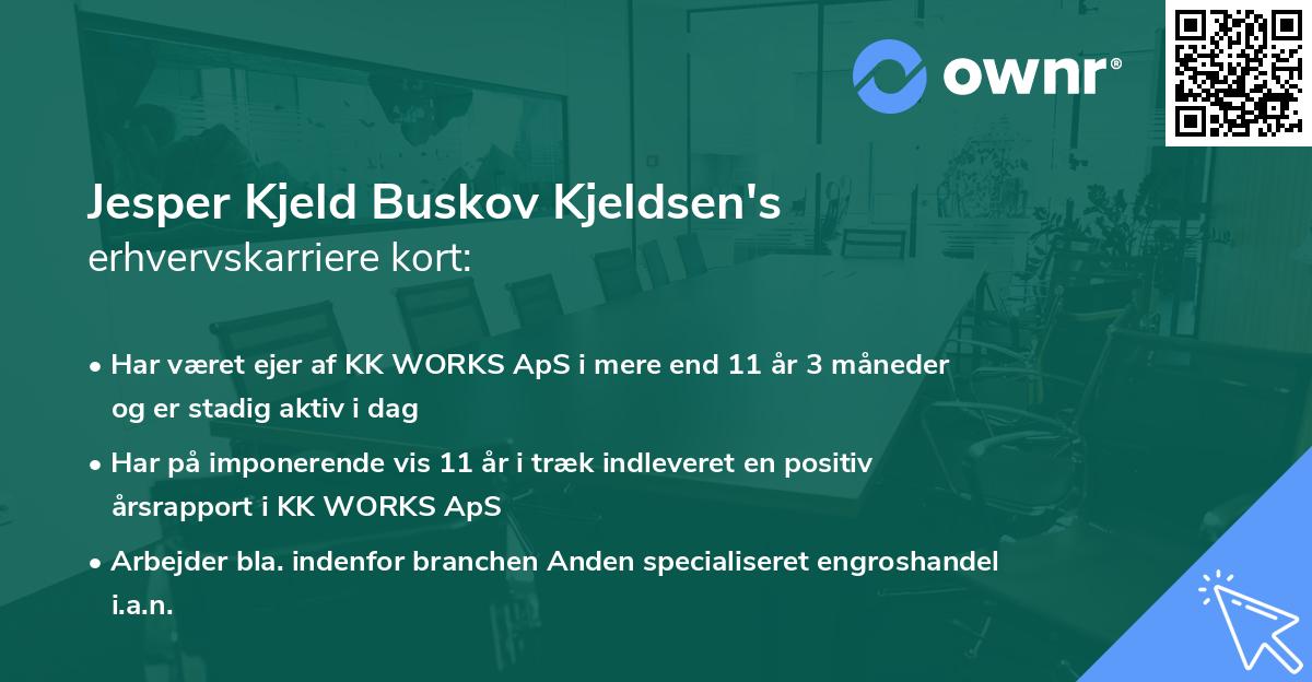 Jesper Kjeld Buskov Kjeldsen's erhvervskarriere kort