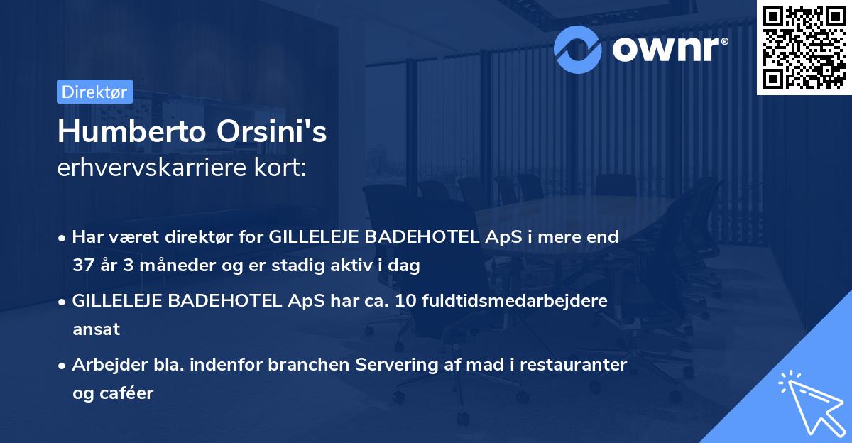 Humberto Orsini's erhvervskarriere kort