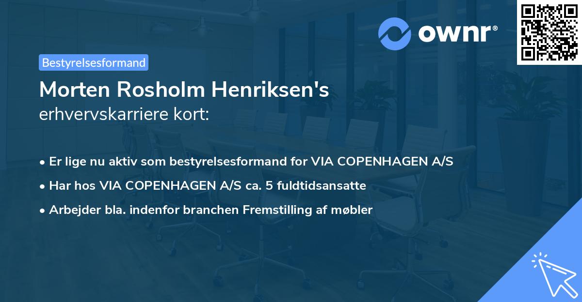 Morten Rosholm Henriksen's erhvervskarriere kort