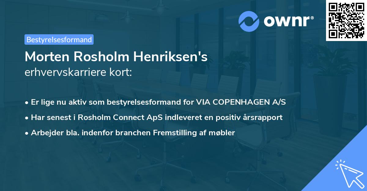 Morten Rosholm Henriksen's erhvervskarriere kort