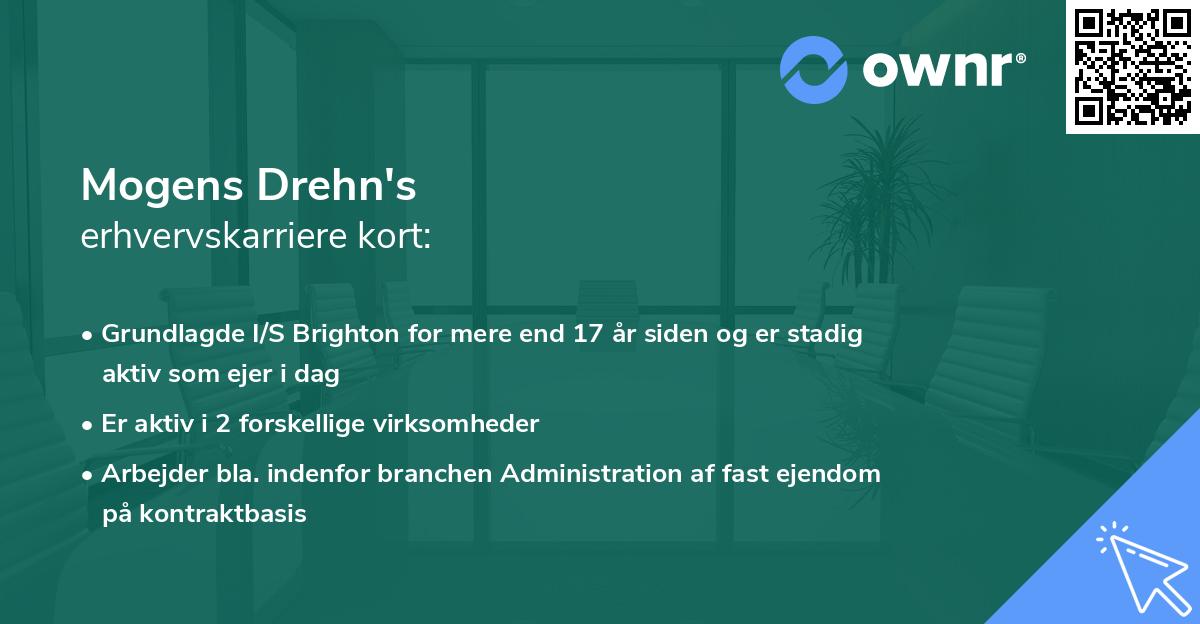 Mogens Drehn's erhvervskarriere kort